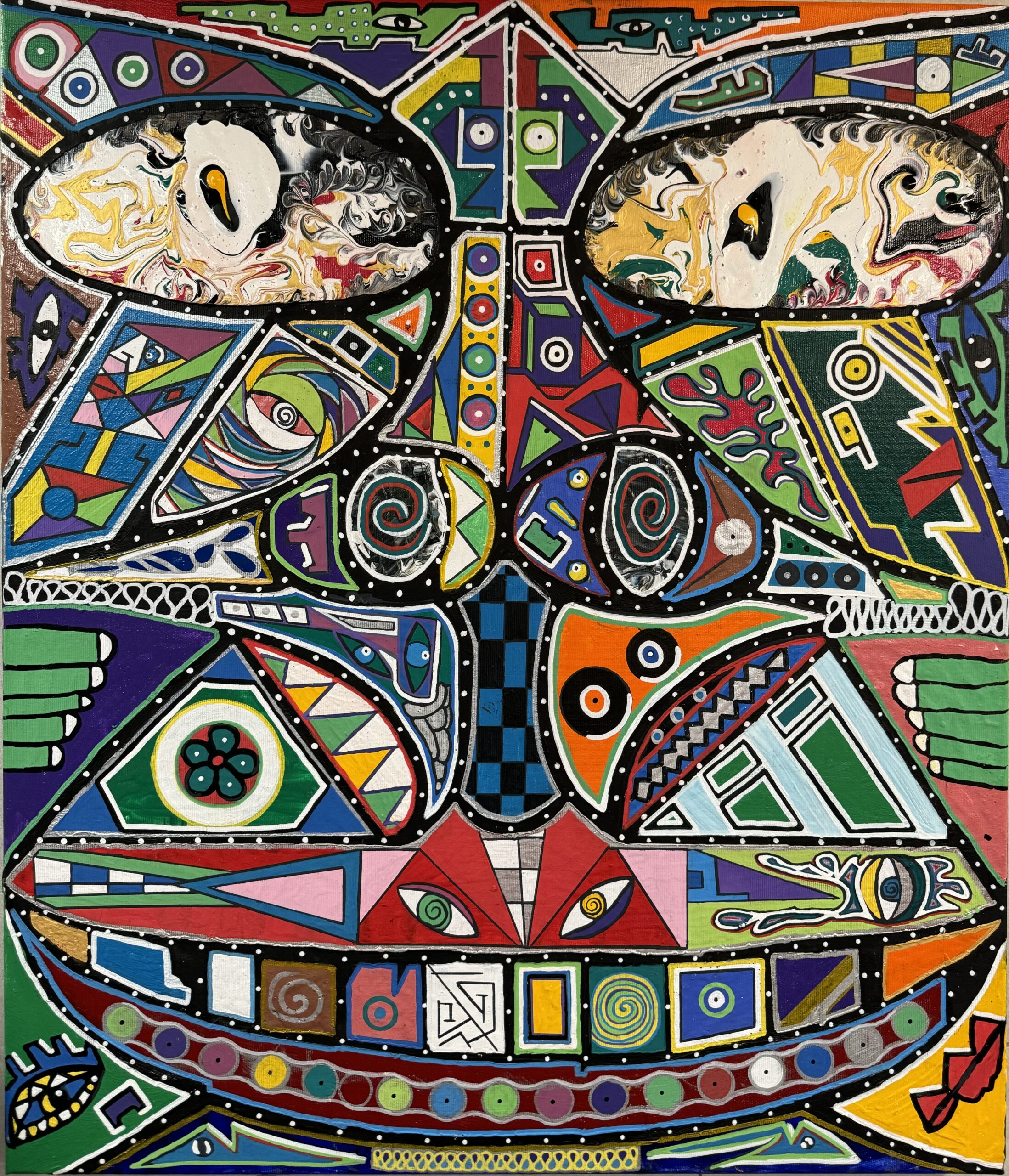 Nowoczesny obraz akrylowy w kolekcji prywatnej – autor Sylwester Tarawski – Bazgranie Nocą